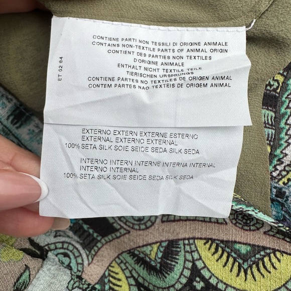 Etro Silk Dress,abstract print,short sleeve,half button,back zip,midi - Picture 11 of 14